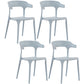 Modern Plastic Open Back Dining Side Chair 30"H Dining Chair for Restaurant Bedroom Light Gray 4 Piece Set Clearhalo ' kitchen&dining_furn' 'Dining Chairs' 'Dining Tables & Seating' 'dining_chair' 'furn' 'furn_dining_chair' 'Furniture' 'furniture_dining_chair' 'Kitchen & Dining Furniture' 'kitchen' 3564567
