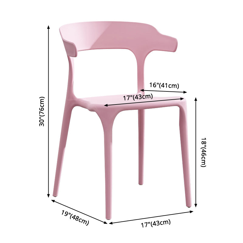 Modern Plastic Open Back Dining Side Chair 30"H Dining Chair for Restaurant Bedroom Clearhalo ' kitchen&dining_furn' 'Dining Chairs' 'Dining Tables & Seating' 'dining_chair' 'furn' 'furn_dining_chair' 'Furniture' 'furniture_dining_chair' 'Kitchen & Dining Furniture' 'kitchen' 3564575