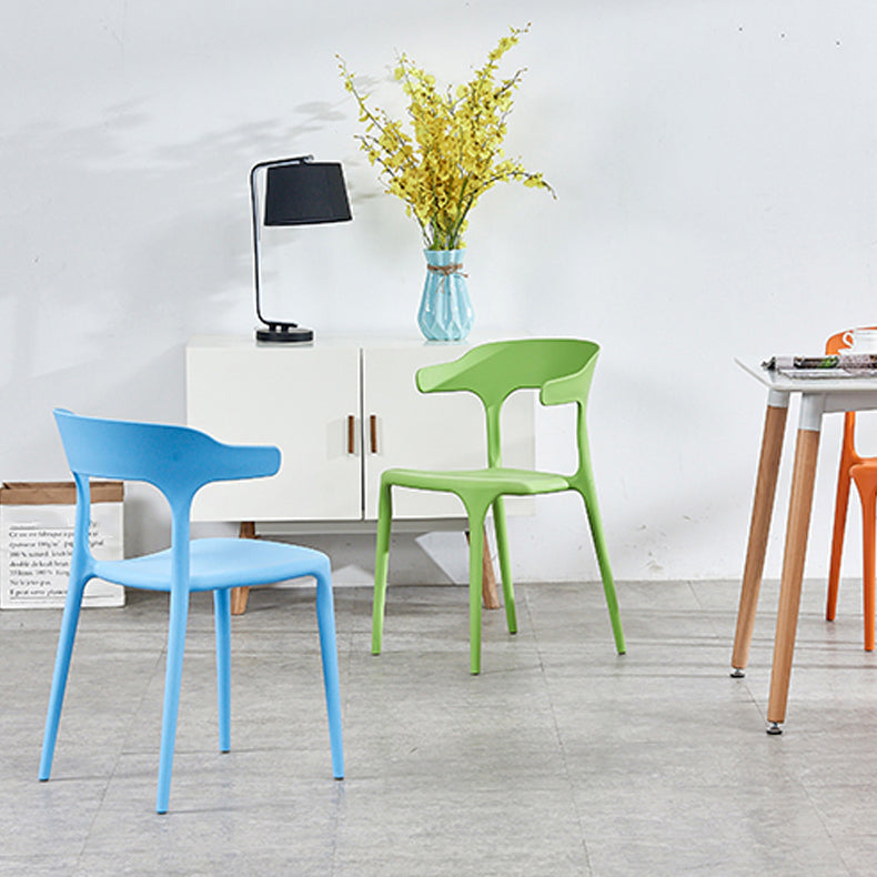 Modern Plastic Open Back Dining Side Chair 30"H Dining Chair for Restaurant Bedroom Clearhalo ' kitchen&dining_furn' 'Dining Chairs' 'Dining Tables & Seating' 'dining_chair' 'furn' 'furn_dining_chair' 'Furniture' 'furniture_dining_chair' 'Kitchen & Dining Furniture' 'kitchen' 3564577