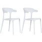 Modern Plastic Open Back Dining Side Chair 30"H Dining Chair for Restaurant Bedroom White 2 Piece Set Clearhalo ' kitchen&dining_furn' 'Dining Chairs' 'Dining Tables & Seating' 'dining_chair' 'furn' 'furn_dining_chair' 'Furniture' 'furniture_dining_chair' 'Kitchen & Dining Furniture' 'kitchen' 3564578