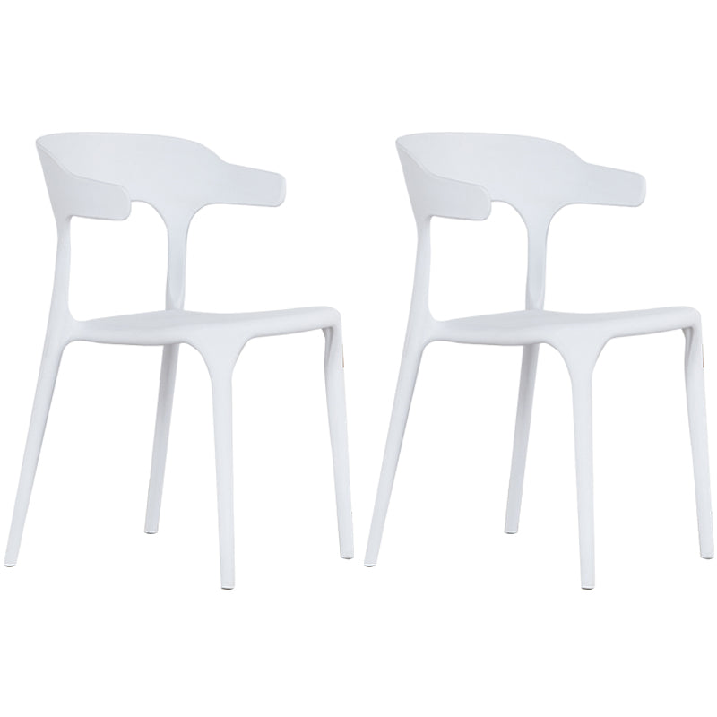 Modern Plastic Open Back Dining Side Chair 30"H Dining Chair for Restaurant Bedroom White 2 Piece Set Clearhalo ' kitchen&dining_furn' 'Dining Chairs' 'Dining Tables & Seating' 'dining_chair' 'furn' 'furn_dining_chair' 'Furniture' 'furniture_dining_chair' 'Kitchen & Dining Furniture' 'kitchen' 3564578