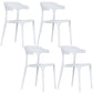 Modern Plastic Open Back Dining Side Chair 30"H Dining Chair for Restaurant Bedroom White 4 Piece Set Clearhalo ' kitchen&dining_furn' 'Dining Chairs' 'Dining Tables & Seating' 'dining_chair' 'furn' 'furn_dining_chair' 'Furniture' 'furniture_dining_chair' 'Kitchen & Dining Furniture' 'kitchen' 3564579