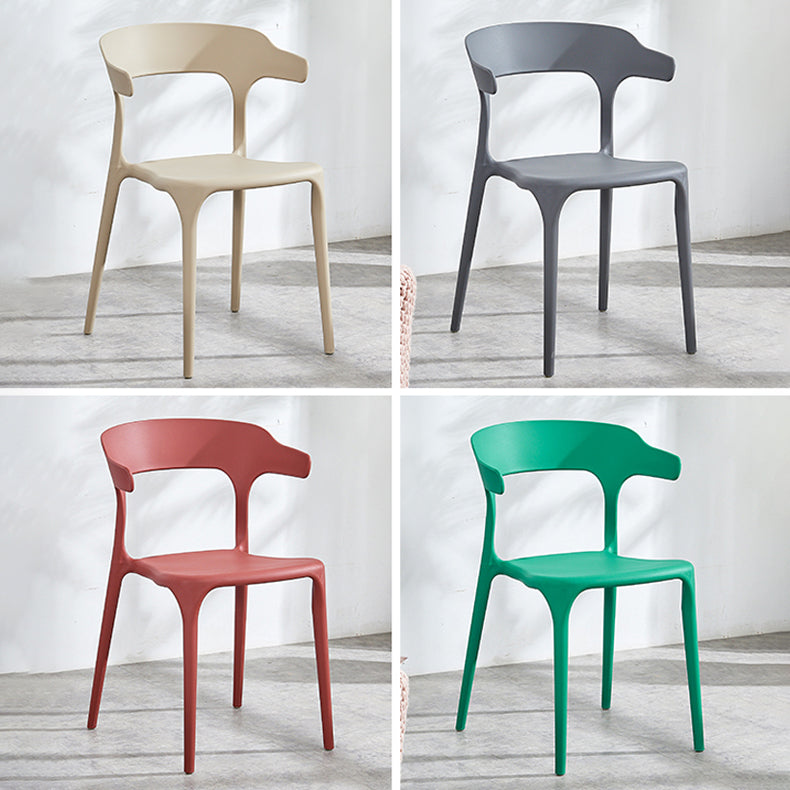 Modern Plastic Open Back Dining Side Chair 30"H Dining Chair for Restaurant Bedroom Clearhalo ' kitchen&dining_furn' 'Dining Chairs' 'Dining Tables & Seating' 'dining_chair' 'furn' 'furn_dining_chair' 'Furniture' 'furniture_dining_chair' 'Kitchen & Dining Furniture' 'kitchen' 3564583