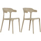 Modern Plastic Open Back Dining Side Chair 30"H Dining Chair for Restaurant Bedroom Camel 2 Piece Set Clearhalo ' kitchen&dining_furn' 'Dining Chairs' 'Dining Tables & Seating' 'dining_chair' 'furn' 'furn_dining_chair' 'Furniture' 'furniture_dining_chair' 'Kitchen & Dining Furniture' 'kitchen' 3564584