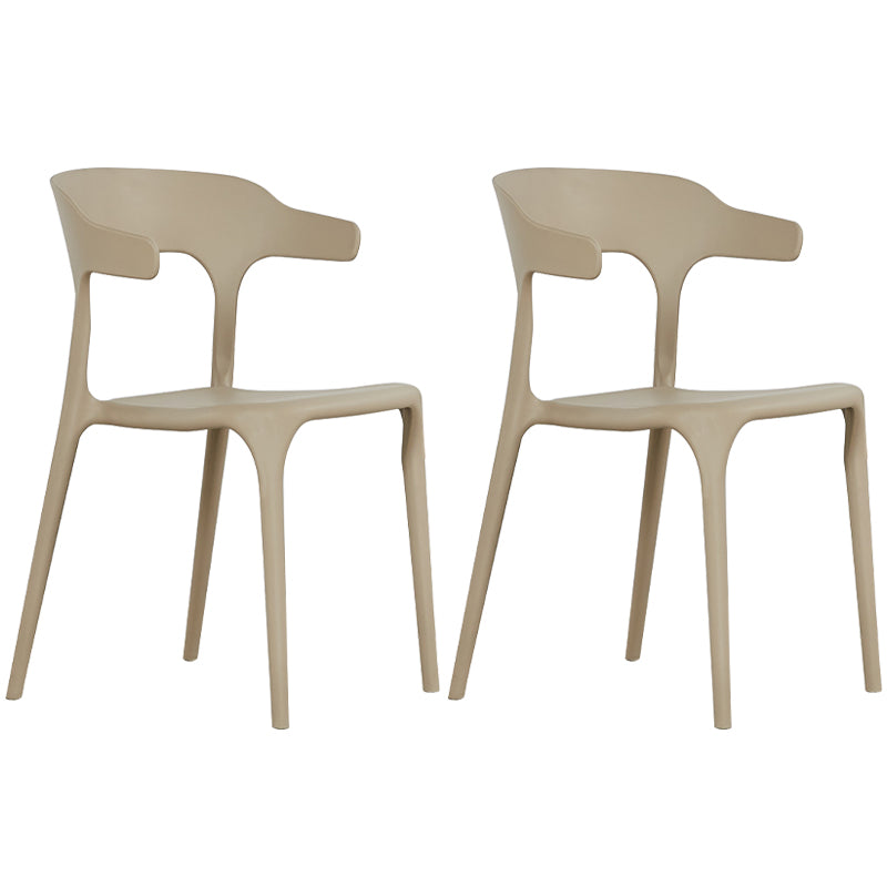Modern Plastic Open Back Dining Side Chair 30"H Dining Chair for Restaurant Bedroom Camel 2 Piece Set Clearhalo ' kitchen&dining_furn' 'Dining Chairs' 'Dining Tables & Seating' 'dining_chair' 'furn' 'furn_dining_chair' 'Furniture' 'furniture_dining_chair' 'Kitchen & Dining Furniture' 'kitchen' 3564584