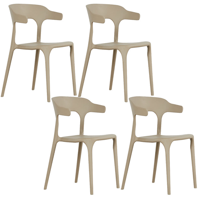 Modern Plastic Open Back Dining Side Chair 30"H Dining Chair for Restaurant Bedroom Camel 4 Piece Set Clearhalo ' kitchen&dining_furn' 'Dining Chairs' 'Dining Tables & Seating' 'dining_chair' 'furn' 'furn_dining_chair' 'Furniture' 'furniture_dining_chair' 'Kitchen & Dining Furniture' 'kitchen' 3564586