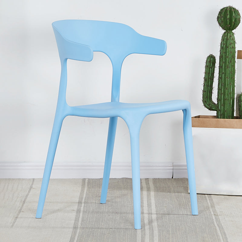 Modern Plastic Open Back Dining Side Chair 30"H Dining Chair for Restaurant Bedroom Sky Blue 1 Piece Clearhalo ' kitchen&dining_furn' 'Dining Chairs' 'Dining Tables & Seating' 'dining_chair' 'furn' 'furn_dining_chair' 'Furniture' 'furniture_dining_chair' 'Kitchen & Dining Furniture' 'kitchen' 3564587