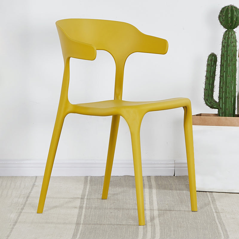 Modern Plastic Open Back Dining Side Chair 30"H Dining Chair for Restaurant Bedroom Ginger 1 Piece Clearhalo ' kitchen&dining_furn' 'Dining Chairs' 'Dining Tables & Seating' 'dining_chair' 'furn' 'furn_dining_chair' 'Furniture' 'furniture_dining_chair' 'Kitchen & Dining Furniture' 'kitchen' 3564590