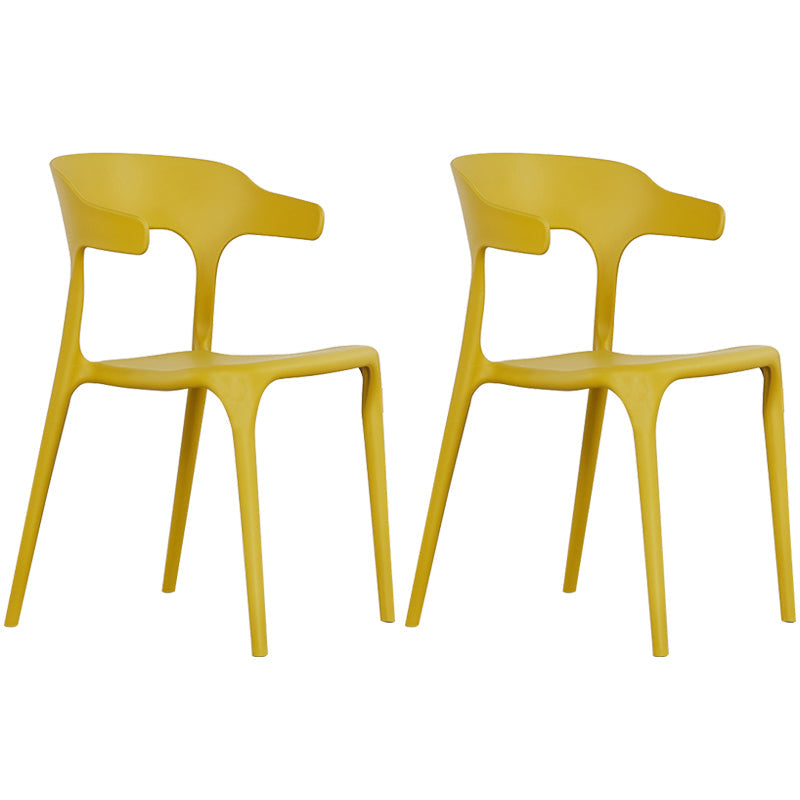 Modern Plastic Open Back Dining Side Chair 30"H Dining Chair for Restaurant Bedroom Ginger 2 Piece Set Clearhalo ' kitchen&dining_furn' 'Dining Chairs' 'Dining Tables & Seating' 'dining_chair' 'furn' 'furn_dining_chair' 'Furniture' 'furniture_dining_chair' 'Kitchen & Dining Furniture' 'kitchen' 3564591