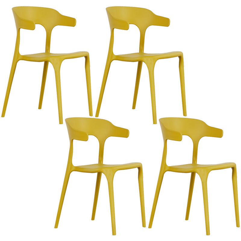 Modern Plastic Open Back Dining Side Chair 30"H Dining Chair for Restaurant Bedroom Ginger 4 Piece Set Clearhalo ' kitchen&dining_furn' 'Dining Chairs' 'Dining Tables & Seating' 'dining_chair' 'furn' 'furn_dining_chair' 'Furniture' 'furniture_dining_chair' 'Kitchen & Dining Furniture' 'kitchen' 3564592
