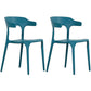 Modern Plastic Open Back Dining Side Chair 30"H Dining Chair for Restaurant Bedroom Peacock Blue 2 Piece Set Clearhalo ' kitchen&dining_furn' 'Dining Chairs' 'Dining Tables & Seating' 'dining_chair' 'furn' 'furn_dining_chair' 'Furniture' 'furniture_dining_chair' 'Kitchen & Dining Furniture' 'kitchen' 3564594