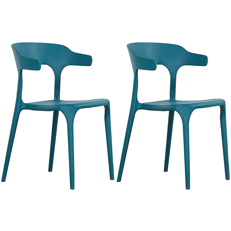 Modern Plastic Open Back Dining Side Chair 30"H Dining Chair for Restaurant Bedroom Peacock Blue 2 Piece Set Clearhalo ' kitchen&dining_furn' 'Dining Chairs' 'Dining Tables & Seating' 'dining_chair' 'furn' 'furn_dining_chair' 'Furniture' 'furniture_dining_chair' 'Kitchen & Dining Furniture' 'kitchen' 3564594