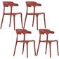 Modern Plastic Open Back Dining Side Chair 30"H Dining Chair for Restaurant Bedroom Burgundy 4 Piece Set Clearhalo ' kitchen&dining_furn' 'Dining Chairs' 'Dining Tables & Seating' 'dining_chair' 'furn' 'furn_dining_chair' 'Furniture' 'furniture_dining_chair' 'Kitchen & Dining Furniture' 'kitchen' 3564598