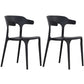 Modern Plastic Open Back Dining Side Chair 30"H Dining Chair for Restaurant Bedroom Black 2 Piece Set Clearhalo ' kitchen&dining_furn' 'Dining Chairs' 'Dining Tables & Seating' 'dining_chair' 'furn' 'furn_dining_chair' 'Furniture' 'furniture_dining_chair' 'Kitchen & Dining Furniture' 'kitchen' 3564600
