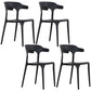 Modern Plastic Open Back Dining Side Chair 30"H Dining Chair for Restaurant Bedroom Black 4 Piece Set Clearhalo ' kitchen&dining_furn' 'Dining Chairs' 'Dining Tables & Seating' 'dining_chair' 'furn' 'furn_dining_chair' 'Furniture' 'furniture_dining_chair' 'Kitchen & Dining Furniture' 'kitchen' 3564601