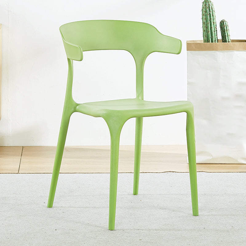 Modern Plastic Open Back Dining Side Chair 30"H Dining Chair for Restaurant Bedroom Green 1 Piece Clearhalo ' kitchen&dining_furn' 'Dining Chairs' 'Dining Tables & Seating' 'dining_chair' 'furn' 'furn_dining_chair' 'Furniture' 'furniture_dining_chair' 'Kitchen & Dining Furniture' 'kitchen' 3564602