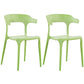 Modern Plastic Open Back Dining Side Chair 30"H Dining Chair for Restaurant Bedroom Green 2 Piece Set Clearhalo ' kitchen&dining_furn' 'Dining Chairs' 'Dining Tables & Seating' 'dining_chair' 'furn' 'furn_dining_chair' 'Furniture' 'furniture_dining_chair' 'Kitchen & Dining Furniture' 'kitchen' 3564603