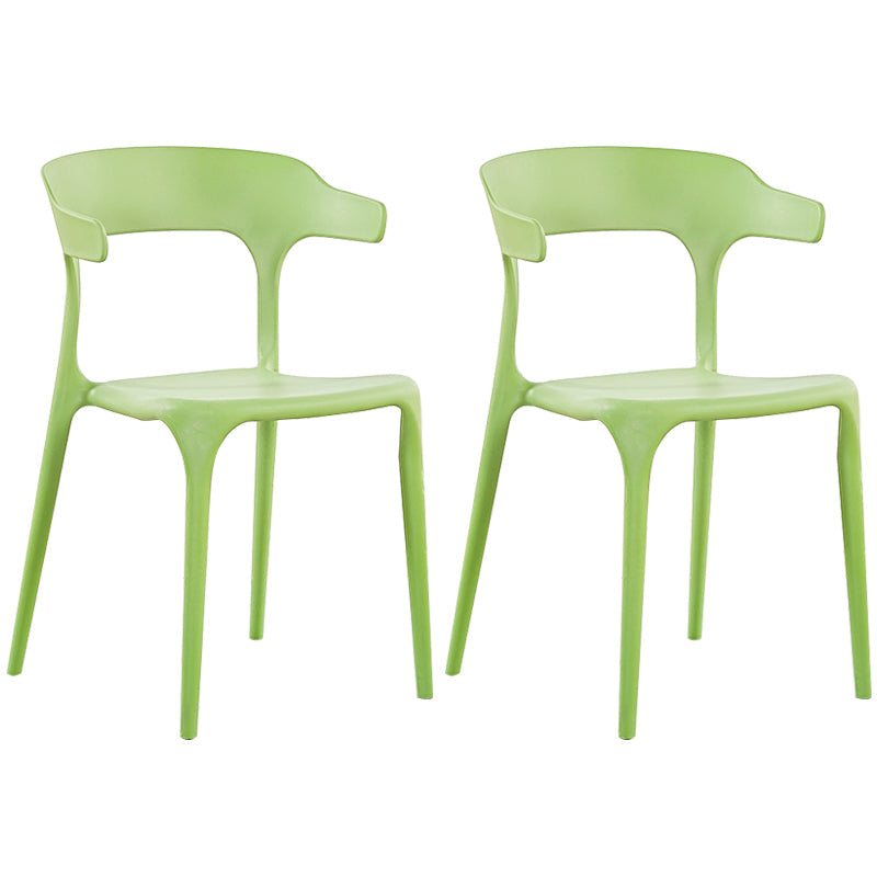 Modern Plastic Open Back Dining Side Chair 30"H Dining Chair for Restaurant Bedroom Green 2 Piece Set Clearhalo ' kitchen&dining_furn' 'Dining Chairs' 'Dining Tables & Seating' 'dining_chair' 'furn' 'furn_dining_chair' 'Furniture' 'furniture_dining_chair' 'Kitchen & Dining Furniture' 'kitchen' 3564603