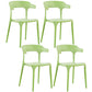 Modern Plastic Open Back Dining Side Chair 30"H Dining Chair for Restaurant Bedroom Green 4 Piece Set Clearhalo ' kitchen&dining_furn' 'Dining Chairs' 'Dining Tables & Seating' 'dining_chair' 'furn' 'furn_dining_chair' 'Furniture' 'furniture_dining_chair' 'Kitchen & Dining Furniture' 'kitchen' 3564604