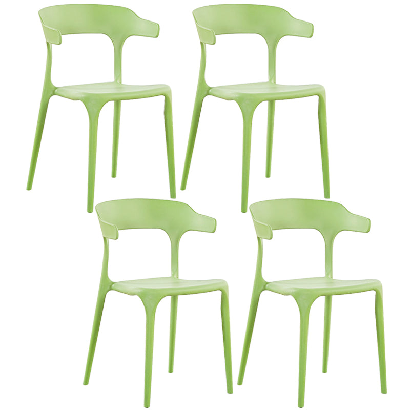 Modern Plastic Open Back Dining Side Chair 30"H Dining Chair for Restaurant Bedroom Green 4 Piece Set Clearhalo ' kitchen&dining_furn' 'Dining Chairs' 'Dining Tables & Seating' 'dining_chair' 'furn' 'furn_dining_chair' 'Furniture' 'furniture_dining_chair' 'Kitchen & Dining Furniture' 'kitchen' 3564604