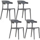 Modern Plastic Open Back Dining Side Chair 30"H Dining Chair for Restaurant Bedroom Dark Gray 4 Piece Set Clearhalo ' kitchen&dining_furn' 'Dining Chairs' 'Dining Tables & Seating' 'dining_chair' 'furn' 'furn_dining_chair' 'Furniture' 'furniture_dining_chair' 'Kitchen & Dining Furniture' 'kitchen' 3564607
