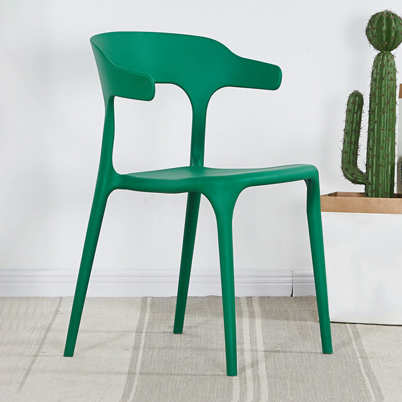 Modern Plastic Open Back Dining Side Chair 30"H Dining Chair for Restaurant Bedroom Blackish Green 1 Piece Clearhalo ' kitchen&dining_furn' 'Dining Chairs' 'Dining Tables & Seating' 'dining_chair' 'furn' 'furn_dining_chair' 'Furniture' 'furniture_dining_chair' 'Kitchen & Dining Furniture' 'kitchen' 3564608