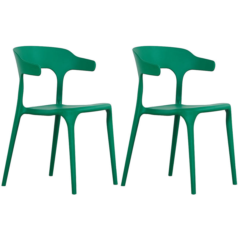 Modern Plastic Open Back Dining Side Chair 30"H Dining Chair for Restaurant Bedroom Blackish Green 2 Piece Set Clearhalo ' kitchen&dining_furn' 'Dining Chairs' 'Dining Tables & Seating' 'dining_chair' 'furn' 'furn_dining_chair' 'Furniture' 'furniture_dining_chair' 'Kitchen & Dining Furniture' 'kitchen' 3564609