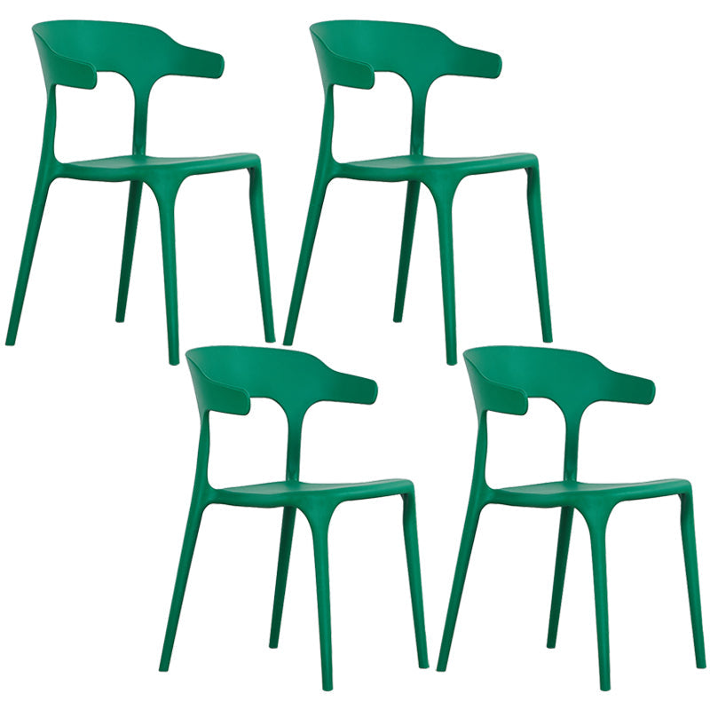 Modern Plastic Open Back Dining Side Chair 30"H Dining Chair for Restaurant Bedroom Blackish Green 4 Piece Set Clearhalo ' kitchen&dining_furn' 'Dining Chairs' 'Dining Tables & Seating' 'dining_chair' 'furn' 'furn_dining_chair' 'Furniture' 'furniture_dining_chair' 'Kitchen & Dining Furniture' 'kitchen' 3564610