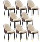 Modern Dining Arm Chair Leather Solid Back Side Chairs with Metal Legs Beige-Coffee 8 Piece Set Clearhalo ' kitchen&dining_furn' 'Dining Chairs' 'Dining Tables & Seating' 'dining_chair' 'furn' 'furn_dining_chair' 'Furniture' 'furniture_dining_chair' 'Kitchen & Dining Furniture' 'kitchen' 3564613