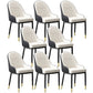 Modern Dining Arm Chair Leather Solid Back Side Chairs with Metal Legs Black White 8 Piece Set Clearhalo ' kitchen&dining_furn' 'Dining Chairs' 'Dining Tables & Seating' 'dining_chair' 'furn' 'furn_dining_chair' 'Furniture' 'furniture_dining_chair' 'Kitchen & Dining Furniture' 'kitchen' 3564617