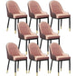 Modern Dining Arm Chair Leather Solid Back Side Chairs with Metal Legs Pink 8 Piece Set Clearhalo ' kitchen&dining_furn' 'Dining Chairs' 'Dining Tables & Seating' 'dining_chair' 'furn' 'furn_dining_chair' 'Furniture' 'furniture_dining_chair' 'Kitchen & Dining Furniture' 'kitchen' 3564625