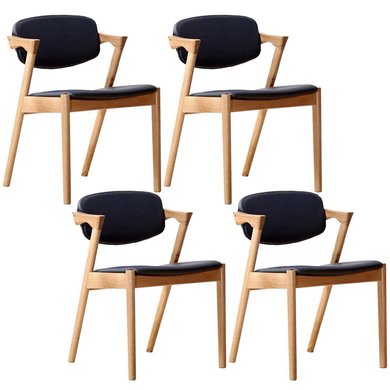 Contemporary Wood Square Dining Chair Open Back Side Chair for Kitchen Natural 4 Piece Set Clearhalo ' kitchen&dining_furn' 'Dining Chairs' 'Dining Tables & Seating' 'dining_chair' 'furn' 'furn_dining_chair' 'Furniture' 'furniture_dining_chair' 'Kitchen & Dining Furniture' 'kitchen' 3564629