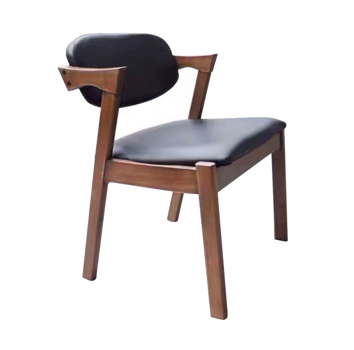 Contemporary Wood Square Dining Chair Open Back Side Chair for Kitchen Walnut 1 Piece Clearhalo ' kitchen&dining_furn' 'Dining Chairs' 'Dining Tables & Seating' 'dining_chair' 'furn' 'furn_dining_chair' 'Furniture' 'furniture_dining_chair' 'Kitchen & Dining Furniture' 'kitchen' 3564630