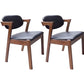 Contemporary Wood Square Dining Chair Open Back Side Chair for Kitchen Walnut 2 Piece Set Clearhalo ' kitchen&dining_furn' 'Dining Chairs' 'Dining Tables & Seating' 'dining_chair' 'furn' 'furn_dining_chair' 'Furniture' 'furniture_dining_chair' 'Kitchen & Dining Furniture' 'kitchen' 3564632