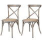 Solid Wood Traditional Dining Room Chair Matte Finish Cross Back Side Chair Smoke Gray 2 Piece Set Clearhalo ' kitchen&dining_furn' 'Dining Chairs' 'Dining Tables & Seating' 'dining_chair' 'furn' 'furn_dining_chair' 'Furniture' 'furniture_dining_chair' 'Kitchen & Dining Furniture' 'kitchen' 3564642