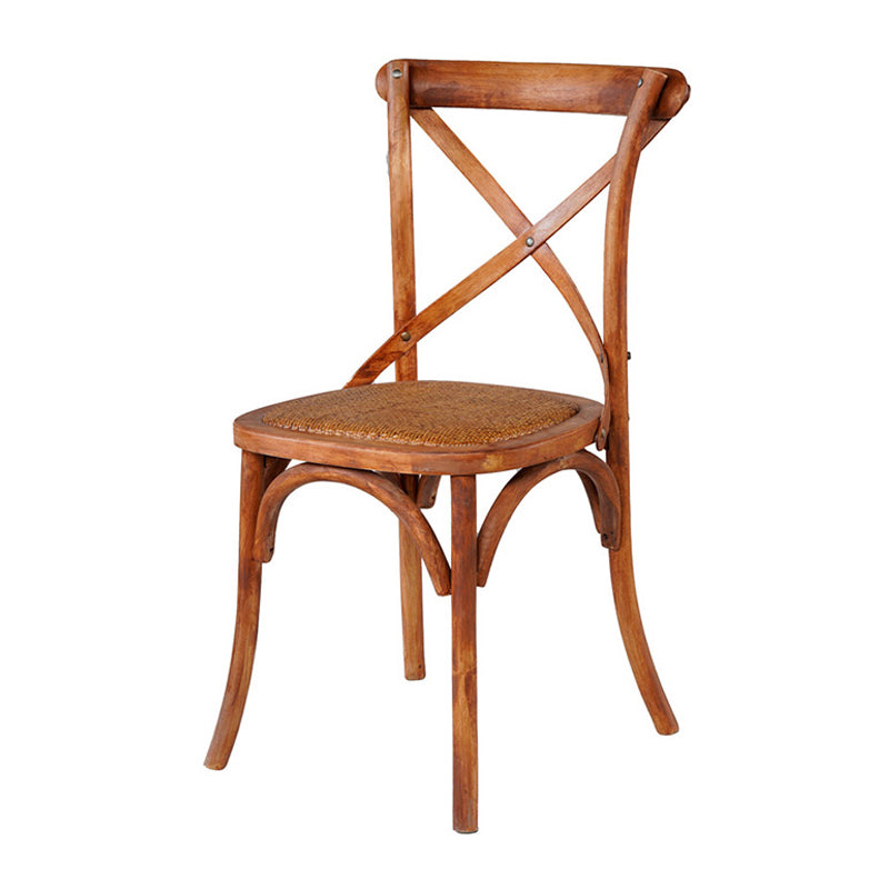 Solid Wood Traditional Dining Room Chair Matte Finish Cross Back Side Chair Brown 1 Piece Clearhalo ' kitchen&dining_furn' 'Dining Chairs' 'Dining Tables & Seating' 'dining_chair' 'furn' 'furn_dining_chair' 'Furniture' 'furniture_dining_chair' 'Kitchen & Dining Furniture' 'kitchen' 3564646