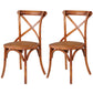 Solid Wood Traditional Dining Room Chair Matte Finish Cross Back Side Chair Brown 2 Piece Set Clearhalo ' kitchen&dining_furn' 'Dining Chairs' 'Dining Tables & Seating' 'dining_chair' 'furn' 'furn_dining_chair' 'Furniture' 'furniture_dining_chair' 'Kitchen & Dining Furniture' 'kitchen' 3564648