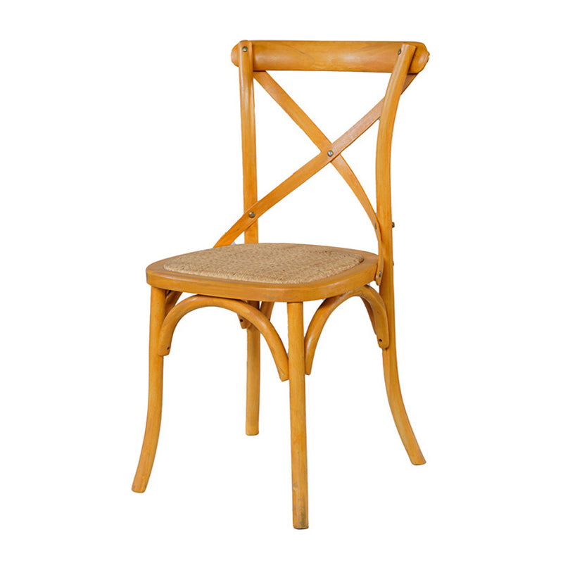 Solid Wood Traditional Dining Room Chair Matte Finish Cross Back Side Chair Ginger 1 Piece Clearhalo ' kitchen&dining_furn' 'Dining Chairs' 'Dining Tables & Seating' 'dining_chair' 'furn' 'furn_dining_chair' 'Furniture' 'furniture_dining_chair' 'Kitchen & Dining Furniture' 'kitchen' 3564652