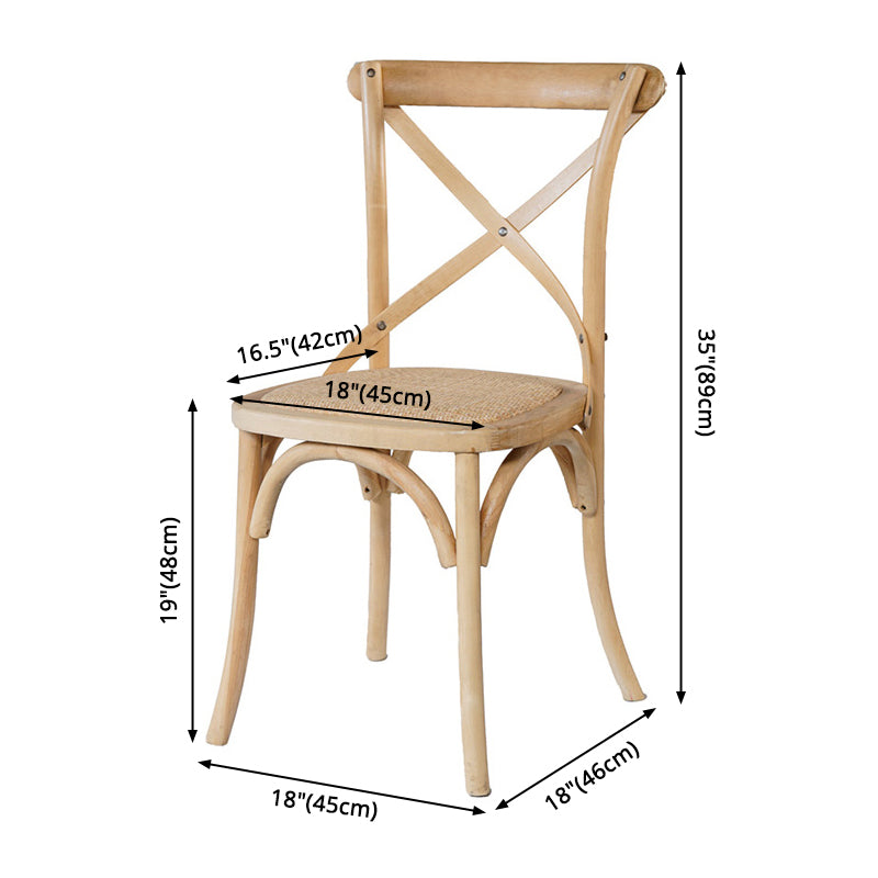 Solid Wood Traditional Dining Room Chair Matte Finish Cross Back Side Chair Clearhalo ' kitchen&dining_furn' 'Dining Chairs' 'Dining Tables & Seating' 'dining_chair' 'furn' 'furn_dining_chair' 'Furniture' 'furniture_dining_chair' 'Kitchen & Dining Furniture' 'kitchen' 3564658