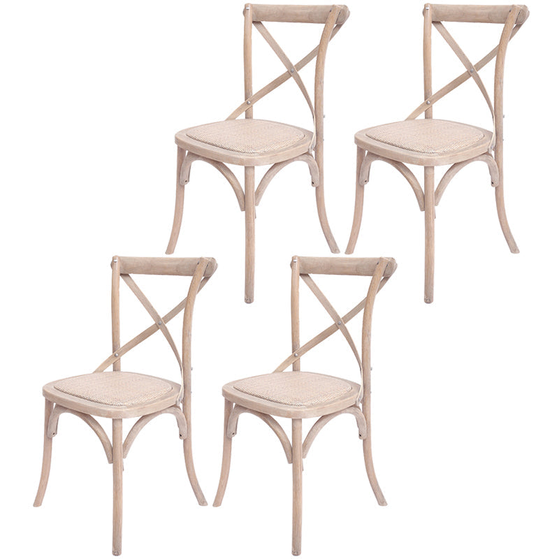 Solid Wood Traditional Dining Room Chair Matte Finish Cross Back Side Chair Distressed White 4 Piece Set Clearhalo ' kitchen&dining_furn' 'Dining Chairs' 'Dining Tables & Seating' 'dining_chair' 'furn' 'furn_dining_chair' 'Furniture' 'furniture_dining_chair' 'Kitchen & Dining Furniture' 'kitchen' 3564662