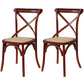 Solid Wood Traditional Dining Room Chair Matte Finish Cross Back Side Chair Red Brown 2 Piece Set Clearhalo ' kitchen&dining_furn' 'Dining Chairs' 'Dining Tables & Seating' 'dining_chair' 'furn' 'furn_dining_chair' 'Furniture' 'furniture_dining_chair' 'Kitchen & Dining Furniture' 'kitchen' 3564672