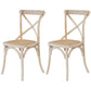 Solid Wood Traditional Dining Room Chair Matte Finish Cross Back Side Chair White-Gray 2 Piece Set Clearhalo ' kitchen&dining_furn' 'Dining Chairs' 'Dining Tables & Seating' 'dining_chair' 'furn' 'furn_dining_chair' 'Furniture' 'furniture_dining_chair' 'Kitchen & Dining Furniture' 'kitchen' 3564681