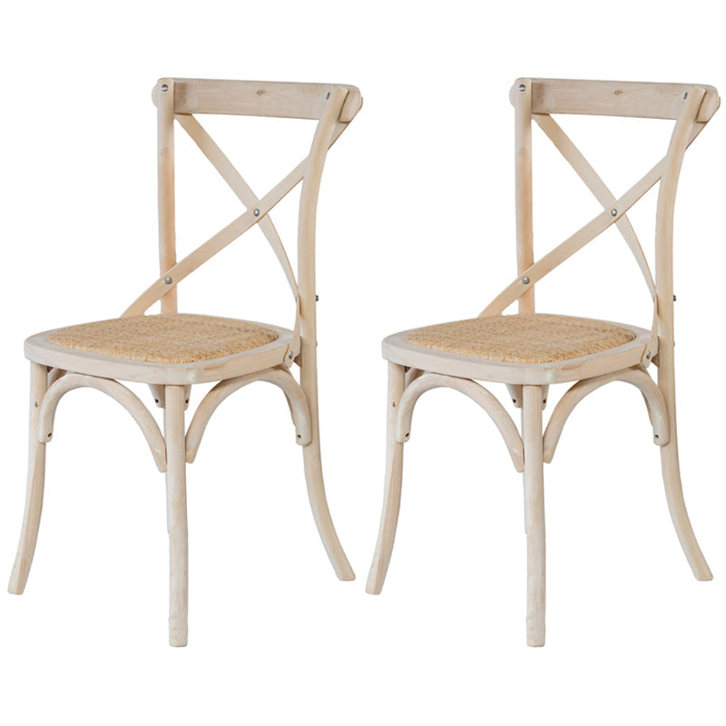 Solid Wood Traditional Dining Room Chair Matte Finish Cross Back Side Chair White-Gray 2 Piece Set Clearhalo ' kitchen&dining_furn' 'Dining Chairs' 'Dining Tables & Seating' 'dining_chair' 'furn' 'furn_dining_chair' 'Furniture' 'furniture_dining_chair' 'Kitchen & Dining Furniture' 'kitchen' 3564681