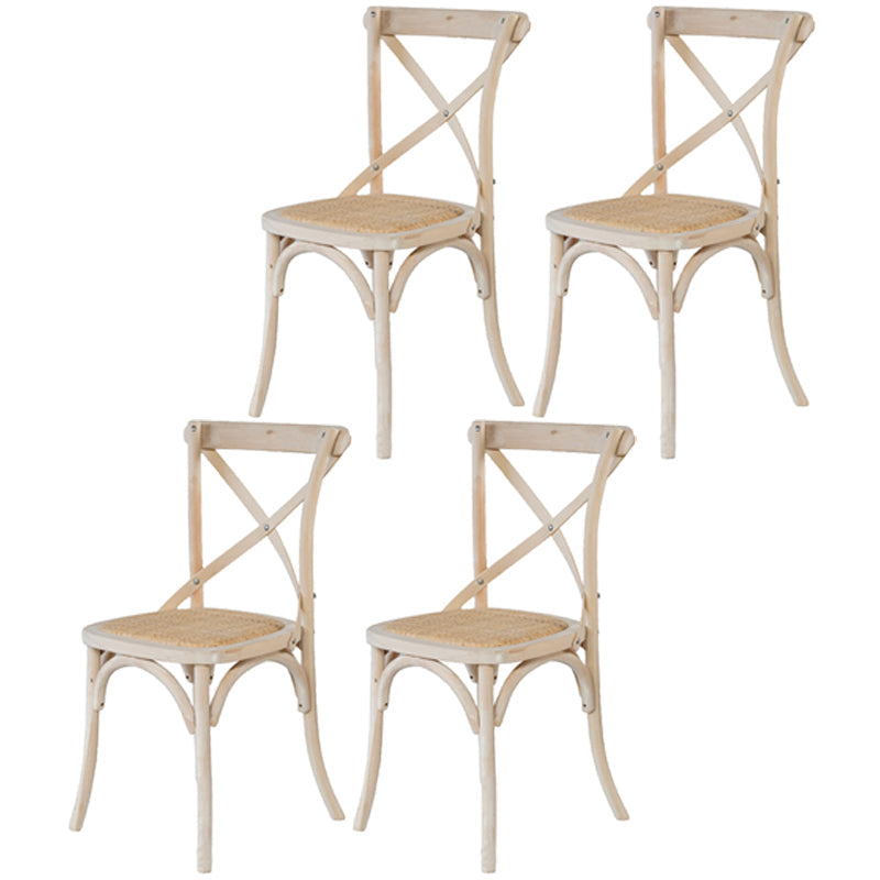 Solid Wood Traditional Dining Room Chair Matte Finish Cross Back Side Chair White-Gray 4 Piece Set Clearhalo ' kitchen&dining_furn' 'Dining Chairs' 'Dining Tables & Seating' 'dining_chair' 'furn' 'furn_dining_chair' 'Furniture' 'furniture_dining_chair' 'Kitchen & Dining Furniture' 'kitchen' 3564682