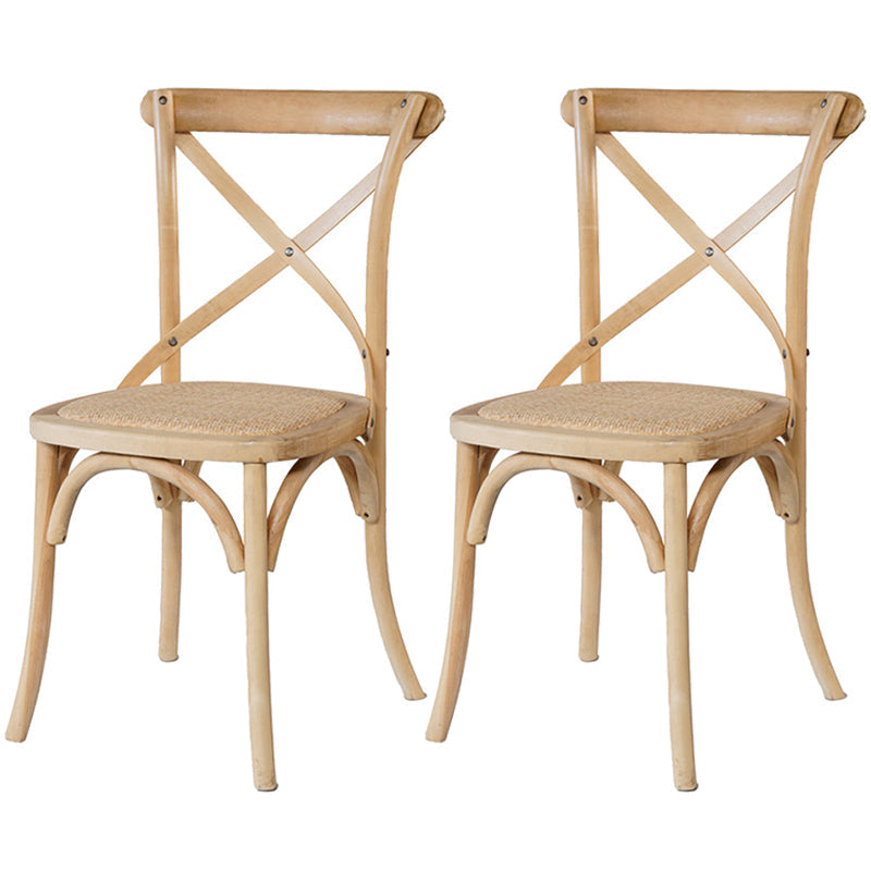 Solid Wood Traditional Dining Room Chair Matte Finish Cross Back Side Chair Wood 2 Piece Set Clearhalo ' kitchen&dining_furn' 'Dining Chairs' 'Dining Tables & Seating' 'dining_chair' 'furn' 'furn_dining_chair' 'Furniture' 'furniture_dining_chair' 'Kitchen & Dining Furniture' 'kitchen' 3564684