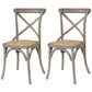 Solid Wood Traditional Dining Room Chair Matte Finish Cross Back Side Chair Gray-White 2 Piece Set Clearhalo ' kitchen&dining_furn' 'Dining Chairs' 'Dining Tables & Seating' 'dining_chair' 'furn' 'furn_dining_chair' 'Furniture' 'furniture_dining_chair' 'Kitchen & Dining Furniture' 'kitchen' 3564690