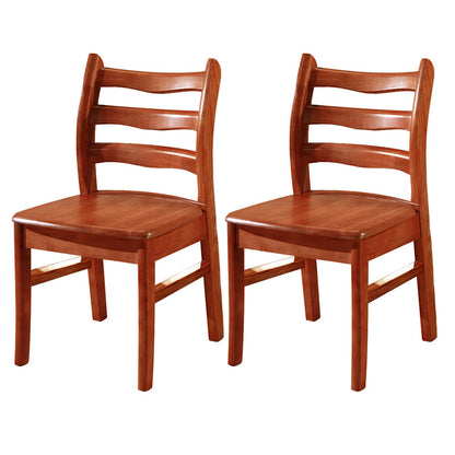 Morden Kitchen Wood Squar Dining Chair Ladder Back Stacking Dining Chair Red Brown 2 Piece Set Clearhalo ' kitchen&dining_furn' 'Dining Chairs' 'Dining Tables & Seating' 'dining_chair' 'furn' 'furn_dining_chair' 'Furniture' 'furniture_dining_chair' 'Kitchen & Dining Furniture' 'kitchen' 3564696