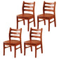 Morden Kitchen Wood Squar Dining Chair Ladder Back Stacking Dining Chair Red Brown 4 Piece Set Clearhalo ' kitchen&dining_furn' 'Dining Chairs' 'Dining Tables & Seating' 'dining_chair' 'furn' 'furn_dining_chair' 'Furniture' 'furniture_dining_chair' 'Kitchen & Dining Furniture' 'kitchen' 3564698