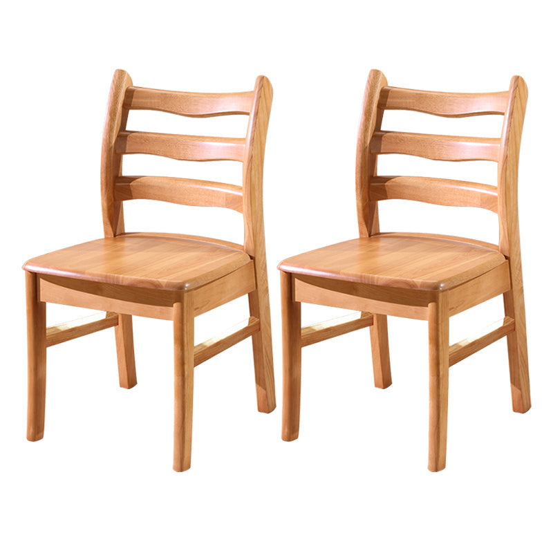 Morden Kitchen Wood Squar Dining Chair Ladder Back Stacking Dining Chair Natural 2 Piece Set Clearhalo ' kitchen&dining_furn' 'Dining Chairs' 'Dining Tables & Seating' 'dining_chair' 'furn' 'furn_dining_chair' 'Furniture' 'furniture_dining_chair' 'Kitchen & Dining Furniture' 'kitchen' 3564702