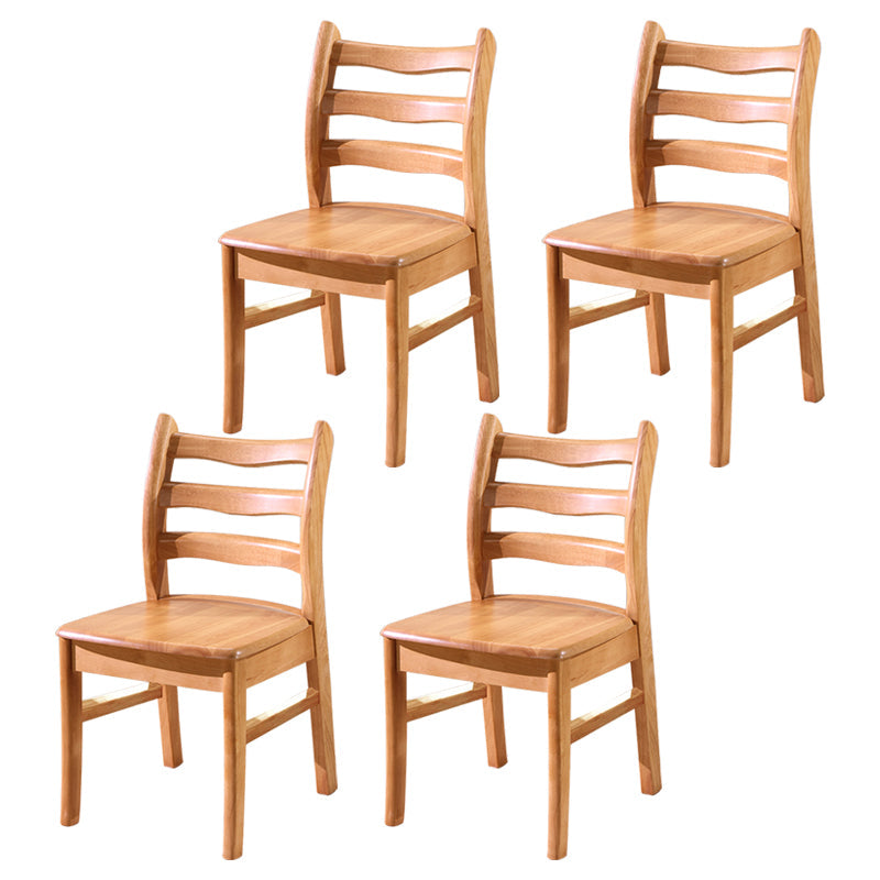 Morden Kitchen Wood Squar Dining Chair Ladder Back Stacking Dining Chair Natural 4 Piece Set Clearhalo ' kitchen&dining_furn' 'Dining Chairs' 'Dining Tables & Seating' 'dining_chair' 'furn' 'furn_dining_chair' 'Furniture' 'furniture_dining_chair' 'Kitchen & Dining Furniture' 'kitchen' 3564703